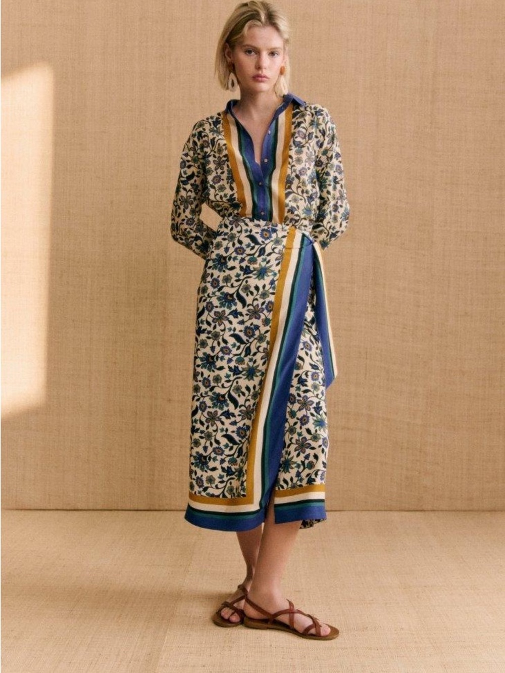 Sezane x Momoni Manola Skirt - Arabesque Blue